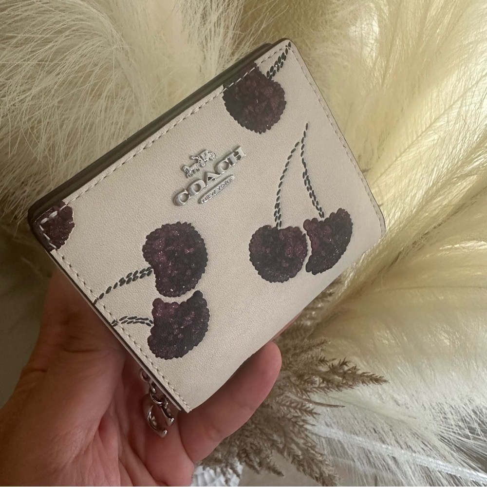 Coach Snap Wallet With Cherry Print - Picture 13 of 15